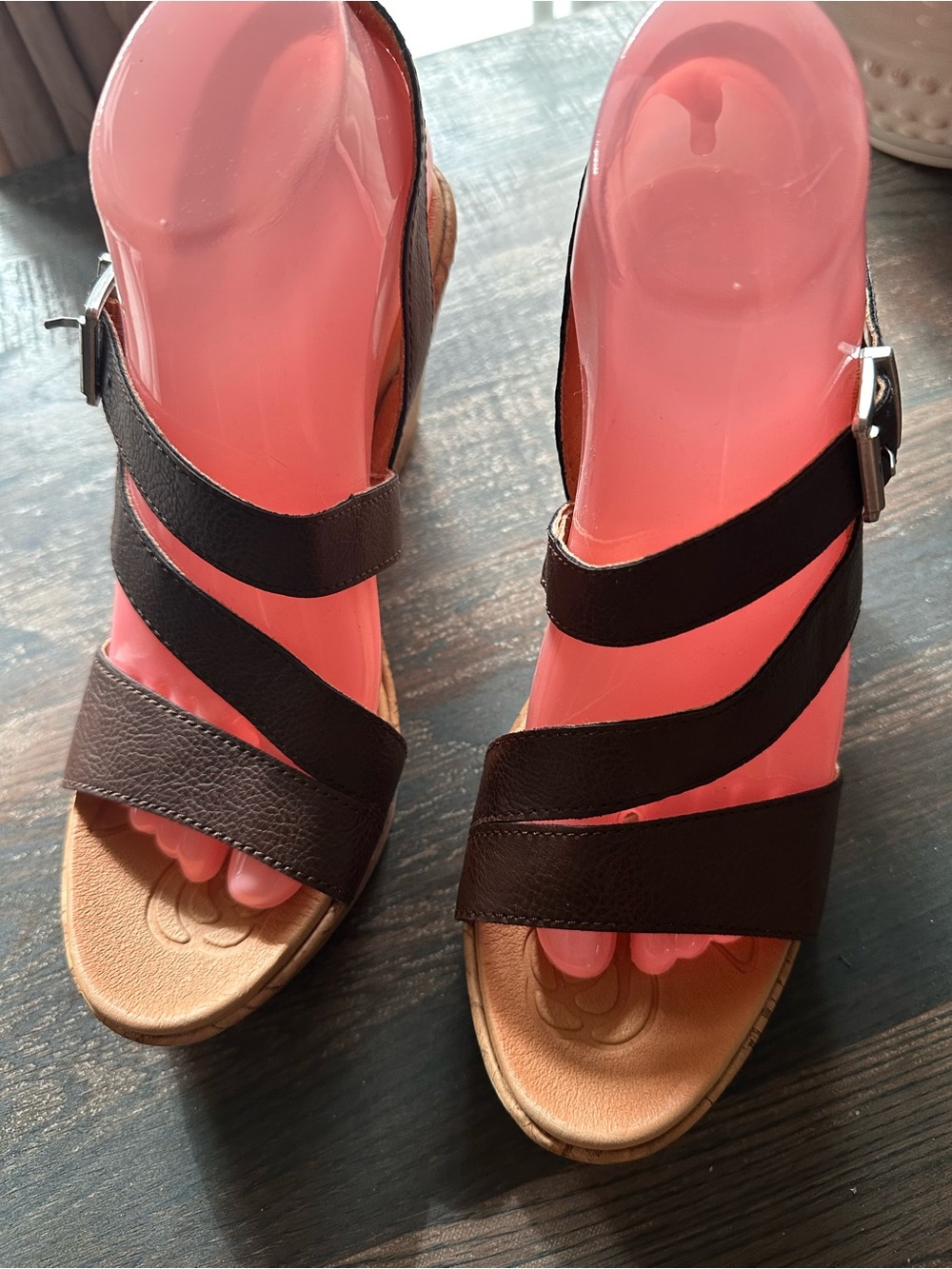 boc Black Strappy Wedge Sandals